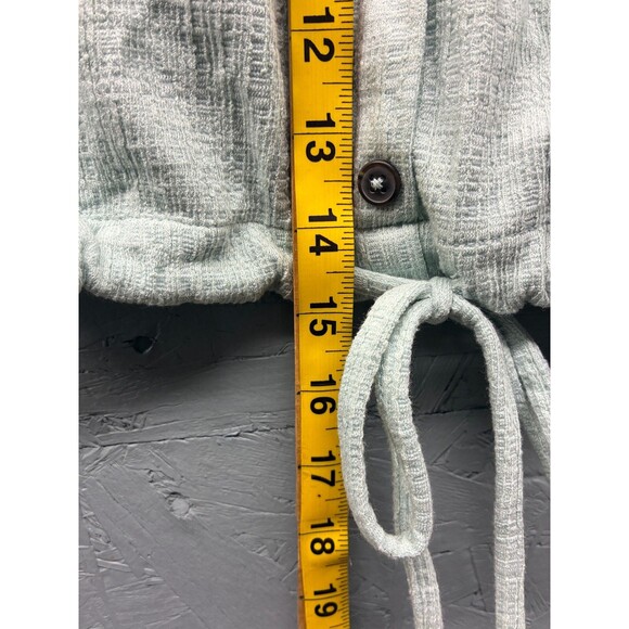 Madewell Texture & Thread Top Women’s Mint Green Off Shoulder Button Front M - Picture 8 of 9